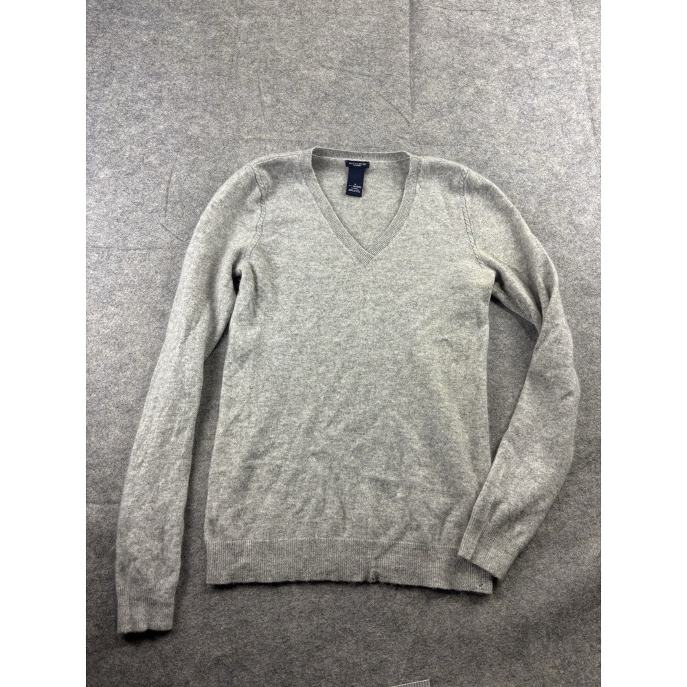 Magaschoni 100% Cashmere Sweater V Neck Plush Fuzzy Knit Womens S FLAWED